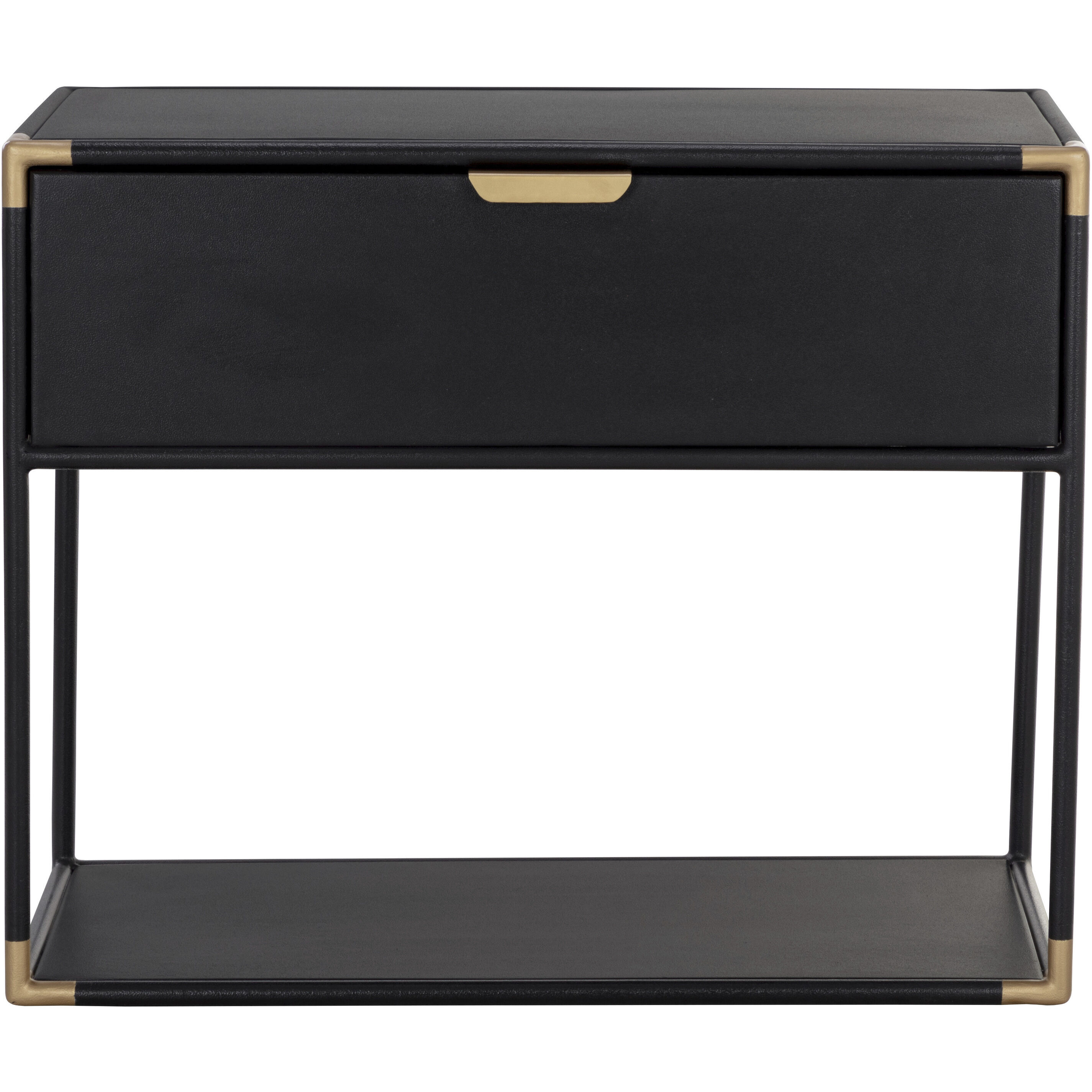 Doone 32 X 26.25 inch Matte Black / Black / Brass Night Stand